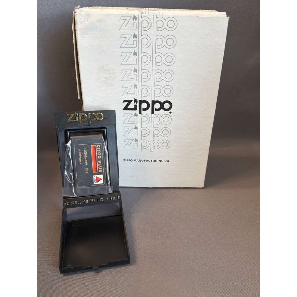 Vintage Zippo Citgo Plus Credit Card Money Clip NOS Dealer Case Box Lot of 12